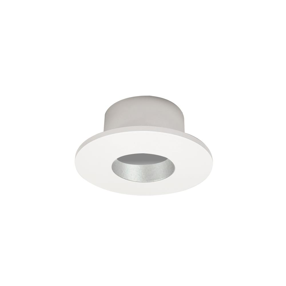 1&#34; Iolite Can-less Round Downlight Trim, Haze Reflector / White Flange