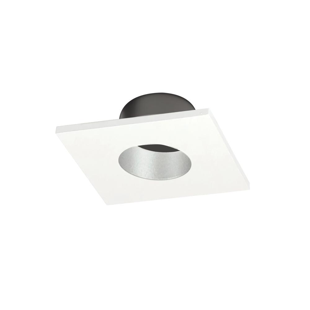 1&#34; Iolite Can-less Square Downlight Trim, Haze Reflector / White Flange