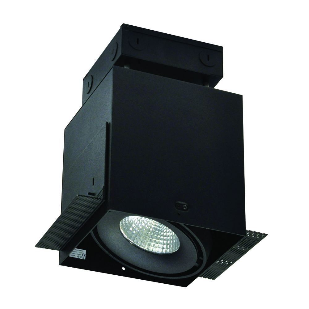 LED Trimless 1-Head MLS Housing, 30W / 2100lm per Head, 2700K, 16-Degrees Spot, Black, 120-277V