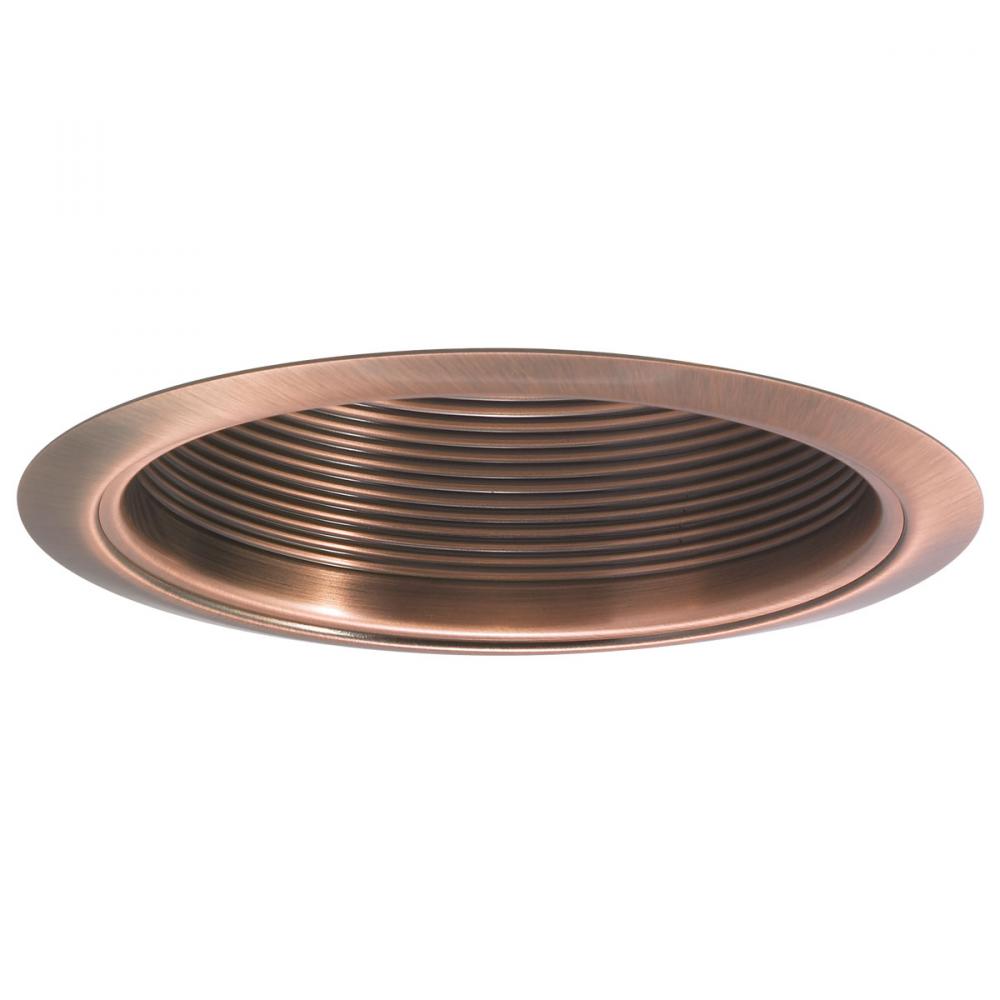 6&#34; BR/PAR30 Stepped Baffle w/ Metal Ring, Copper