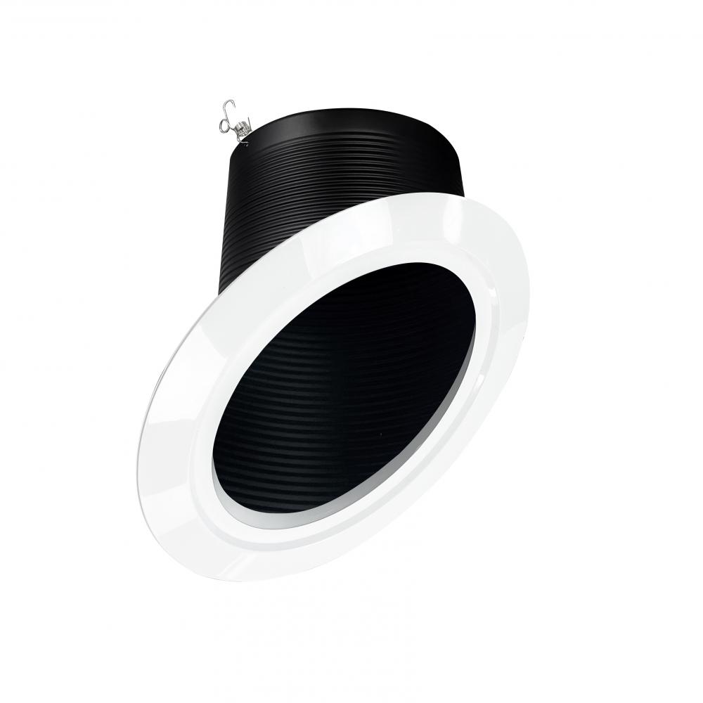 6&#34; Super Sloped Baffle Trim, Black Baffle / White Flange