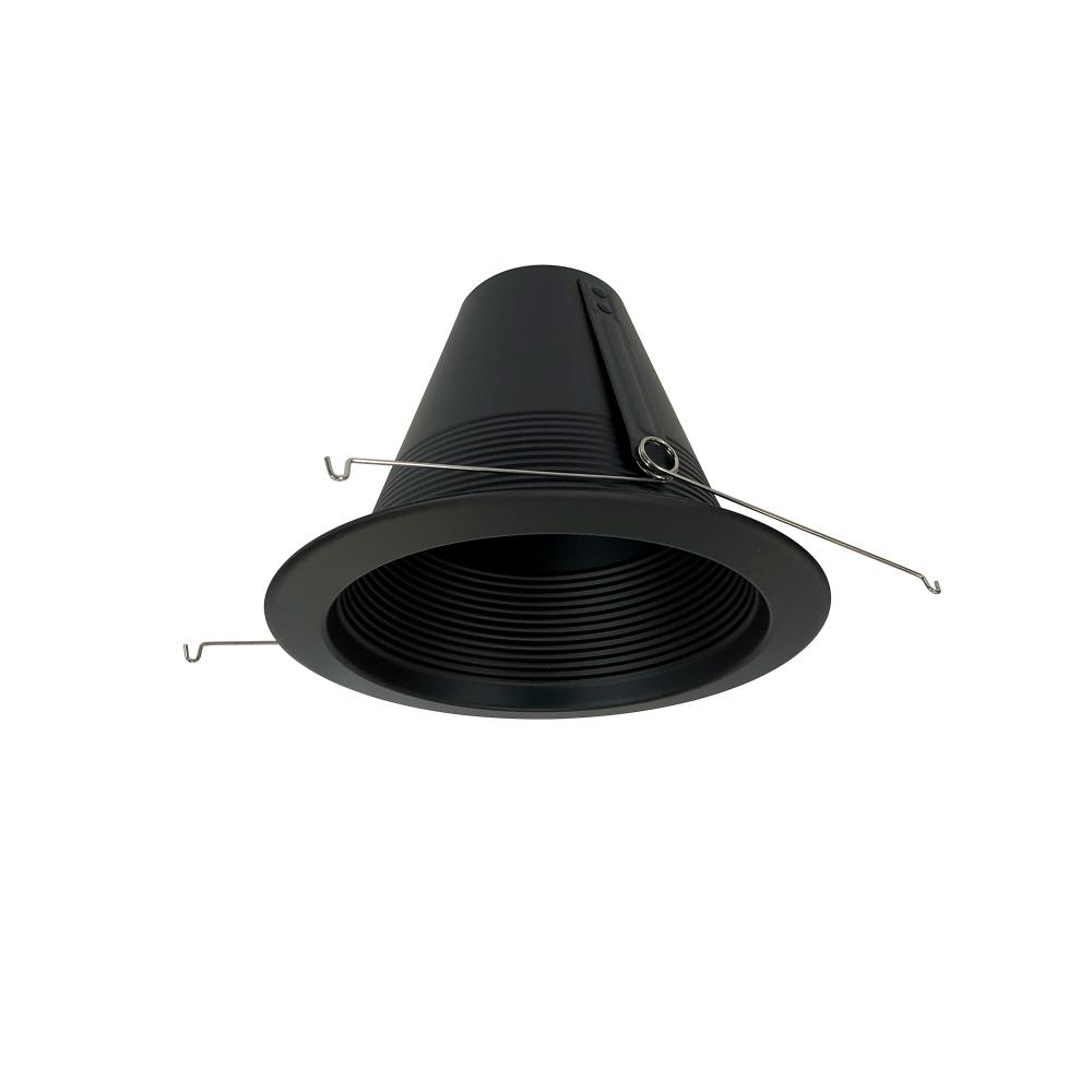 6&#34; Air-Tight Galvanized Iron Baffle Cone w/ Flange, Black