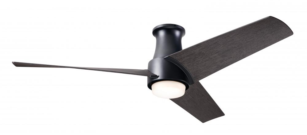 Ambit Flush DC Fan- Matte Black Finish; 56&#34; Ebony Blades; 17W LED (Matte Black Trim)