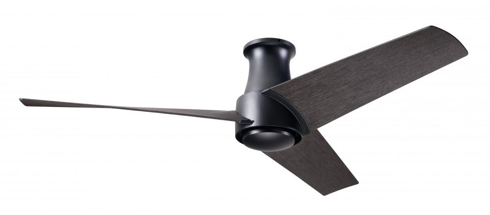 Ambit Flush DC Fan- Matte Black Finish; 56&#34; Ebony Blades; No Light; Wall/Remote Combo Control