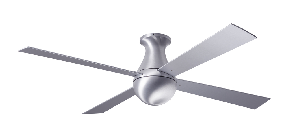 Ball Flush Fan; Brushed Aluminum Finish; 42&#34; Aluminum Blades; No Light; Fan Speed Control