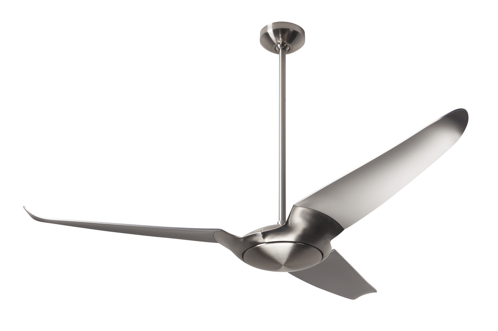 IC/Air (3 Blade ) Fan; Bright Nickel Finish; 56&#34; Dark Blades; No Light; Wall/Remote Combo Contro