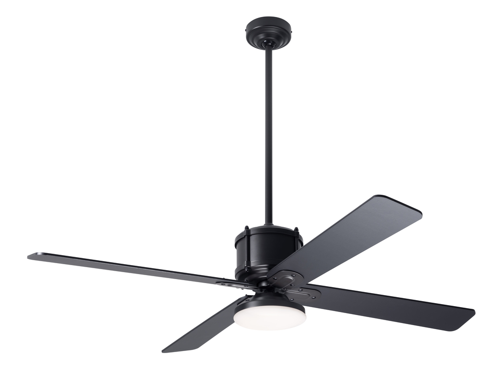 Industry DC Fan; Dark Bronze Finish; 50&#34; Black Blades; 20W LED Open; Wall/Remote Combo Control