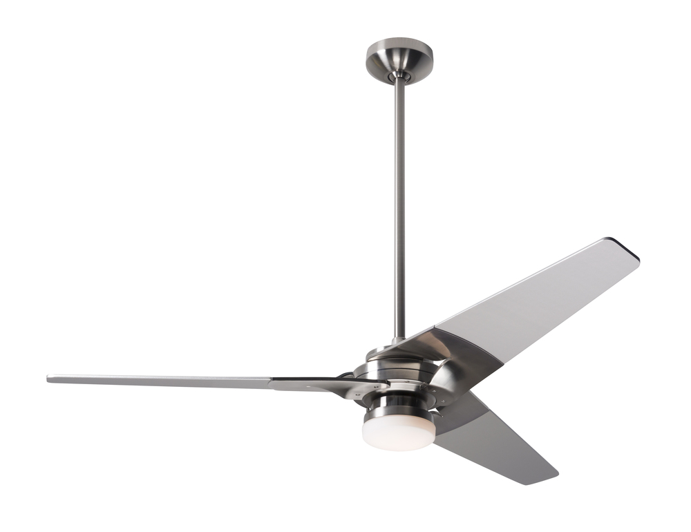 Torsion Fan; Bright Nickel Finish; 52&#34; Black Blades; 17W LED; Fan Speed and Light Control (3-wir