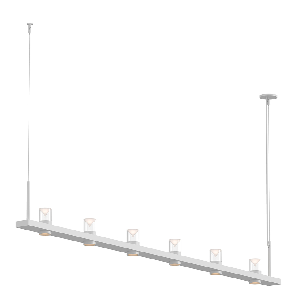 8&#39; Linear LED Pendant with Clear w/Cone Uplight Trim