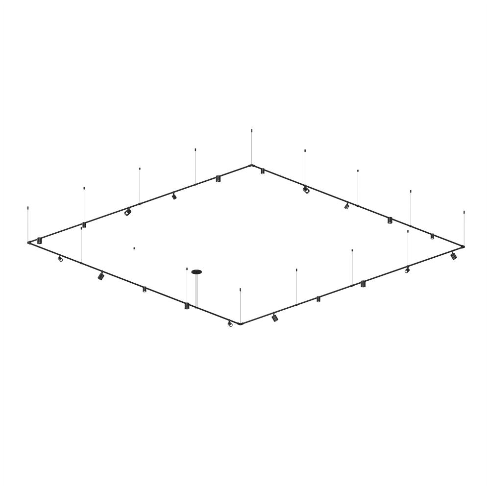 12&#39; x 12&#39; 1-Tier Path Square w/ Precise & Power Precise Cylinder Luminaires