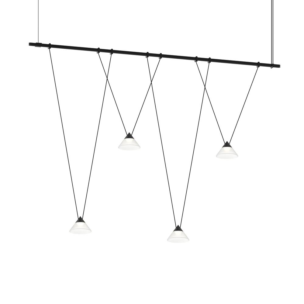 48&#34; 1-Tier Linear w/ Etched Glass Cone Luminaires