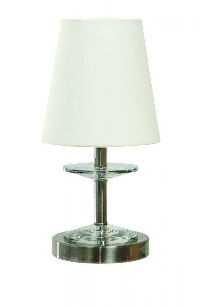 Bryson Mini Crystal Disk Satin Nickel Accent Lamp