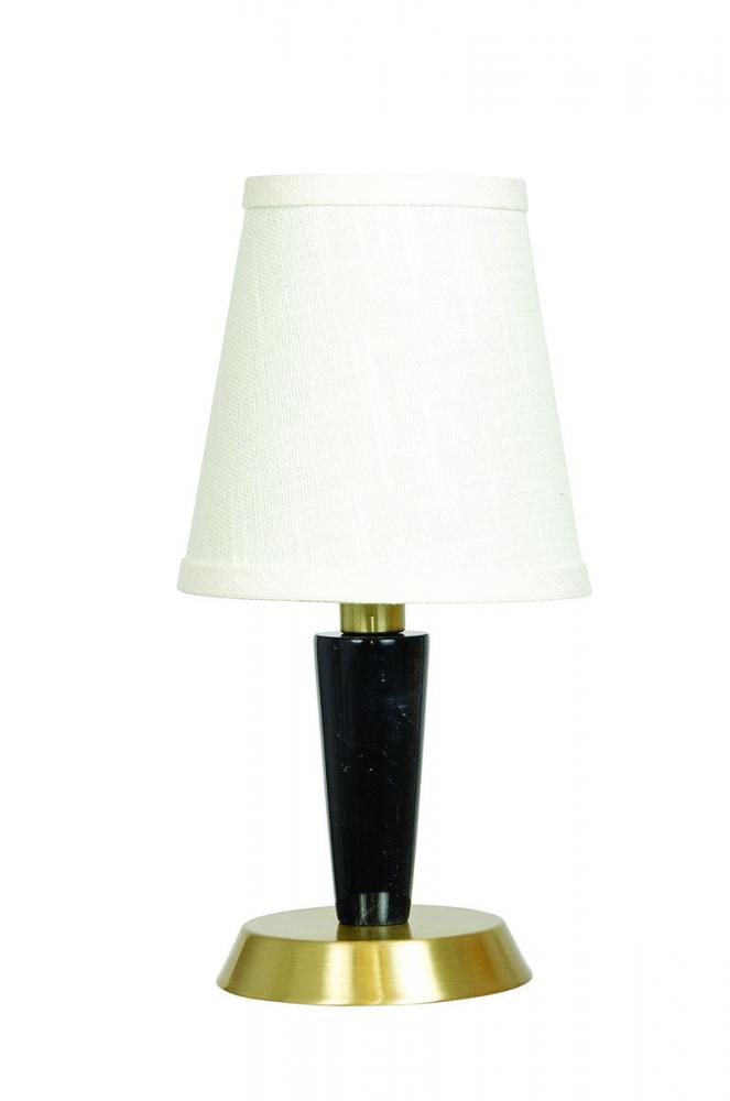 Bryson Mini Black Tapered Marble Column Satin Brass Accent Lamp