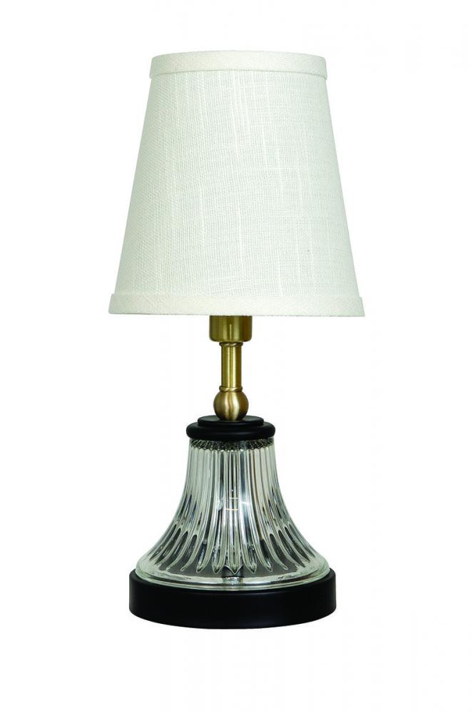 Bryson Mini Glass Black and Satin Brass Accent Lamp