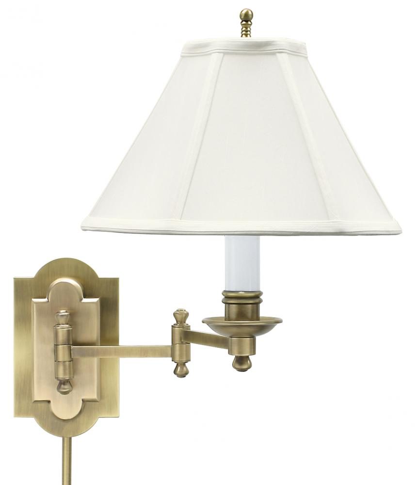 Club Antique Brass Wall Swing Lamp