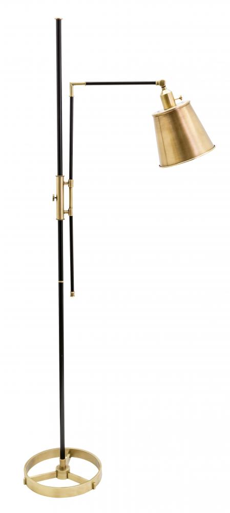 65&#34; Morgan Adjustable Floor Lamps in Black with Antique Brass