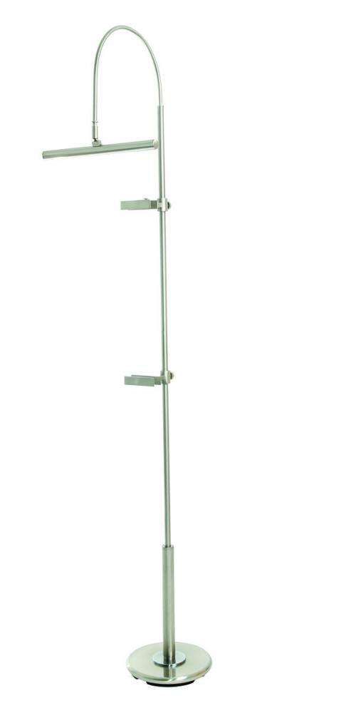 River North Easel Floor Lamp Satin Nickel LED Slimline Shade