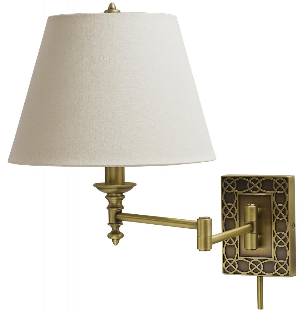 Wall Swing Arm Lamp in Antique Brass