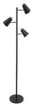 House of Troy K130-BLK - Kirby LED Three Light Floor Lamp in Black with Satin Nickel Accents