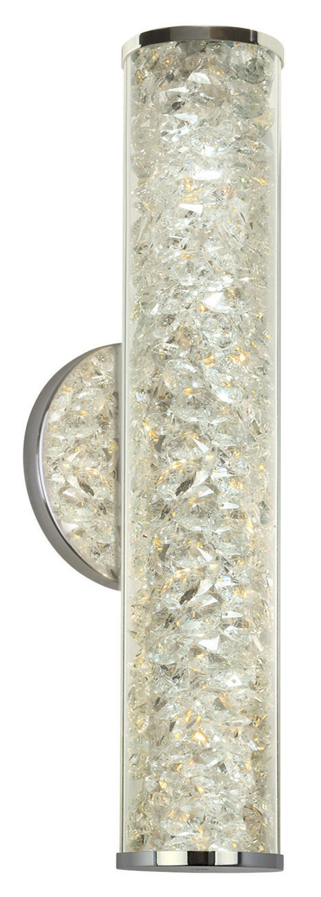 Wall Sconce Jazz Venti Crystal Blue Polished Chrome 5.9W Linear 3000K