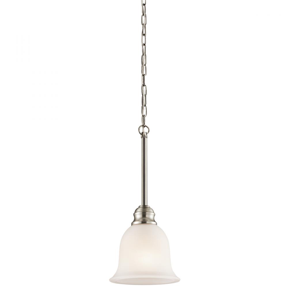 Tanglewood™ 6.25&#34; 1 Light Mini Pendant with LED Bulb Brushed Nickel