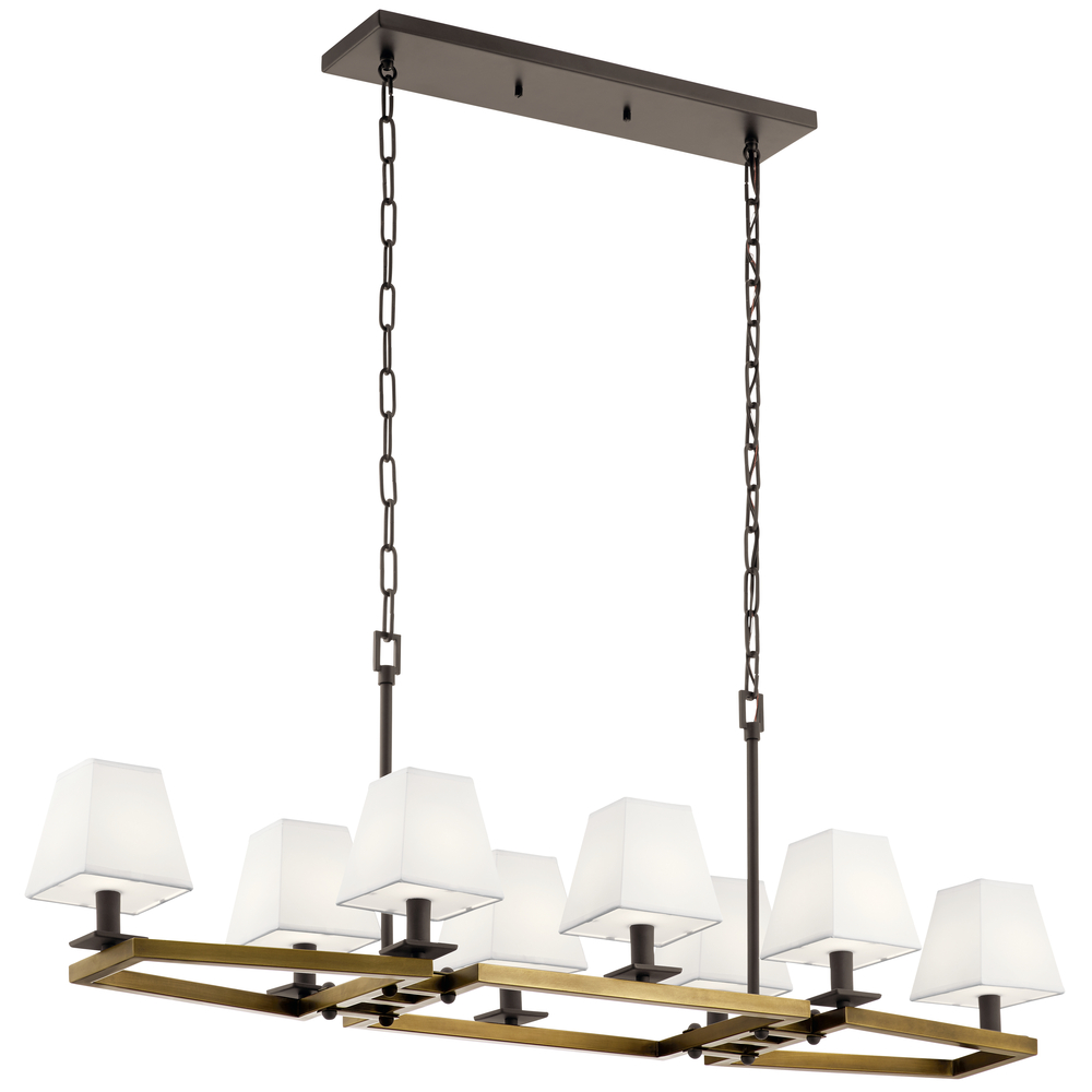 Dancar™ 48&#34; 8 Light Linear Chandelier Natural Brass