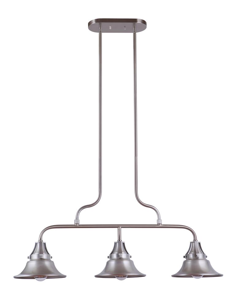 Union 3 Light Outdoor Island in Satin Aluminum