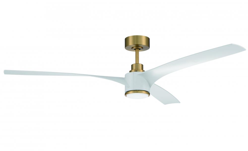 60&#34; Phoebe in Satin Brass w/ White Blades