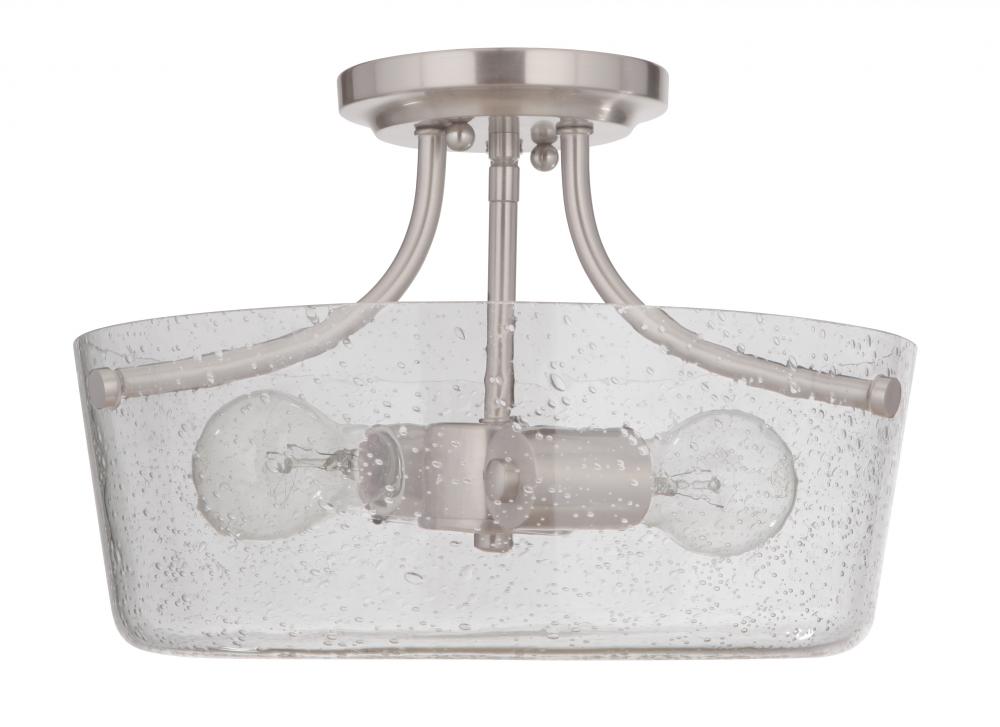 Tyler 2 Light Semi Flush in Brushed Polished Nickel