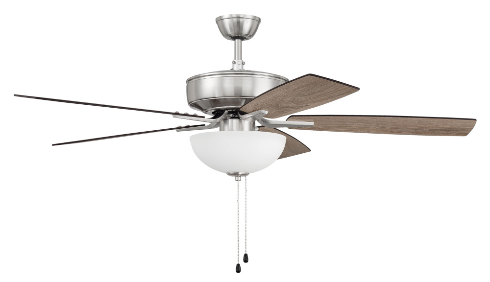 52&#34; Ceiling Fan w/Blades, White Frost Bowl LED