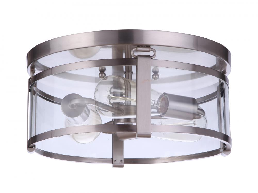 Elliot 3 Light Flushmount in Brushed Polished Nickel