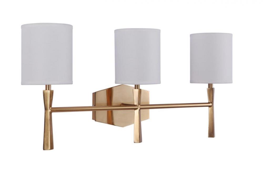 Chatham 3 Light Vanity in Satin Brass