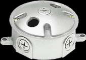 RAB Lighting VX3-3/4 - DECORATIVE WEATHERPROOF ROUND BOX 3/4 INCH HUB WITH 3 1/2 INCH HOLE COVER