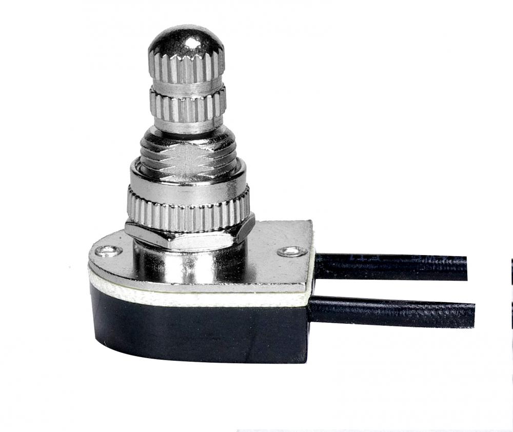 On-Off Metal Rotary Switch; 3/8&#34; Metal Bushing; Single Circuit; 6A-125V, 3A-250V Rating; Nickel