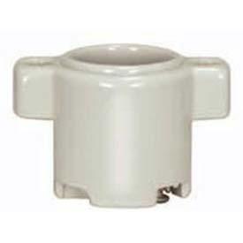 Keyless Porcelain One Piece Sign Socket; Center / 2 #8-32 Flange/Bushing; CSSNP Screw Shell; Glazed;