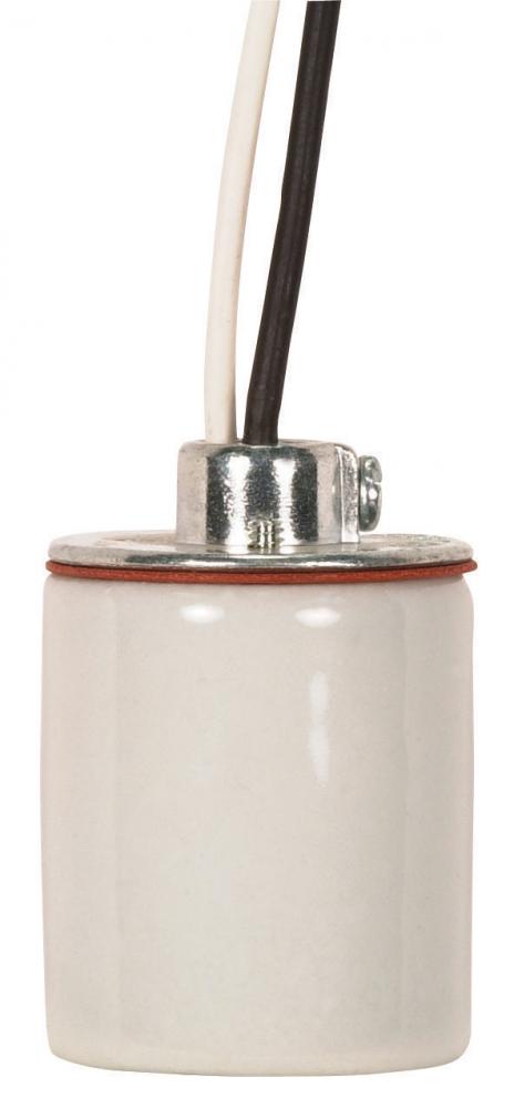 Keyless Porcelain Socket With 1/8 IPS Cap; 9&#34; AWM B/W 150C; CSSNP Screw Shell; Glazed; 660W;