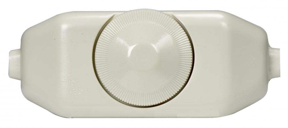 Full Range Lamp Cord; Rotary Dimmer Switch; Ivory Finish; 3&#34; x 1-1/4&#34;; Phenolic; For 18GA