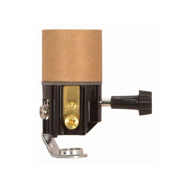 Turn Knob Socket With Paper Liner; 2-1/2&#34; Height; 3 Terminal (2 Circuit) Turn Knob; 1/8 IP;