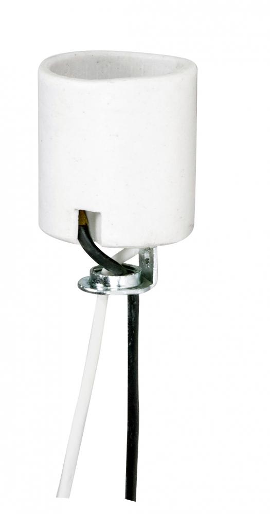 Keyless Porcelain Socket With Hickey; 20&#34; Leads; Unglazed; 660W; 250V