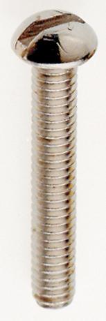 Steel Round Head Slotted Machine Screw; 8/32; 1&#34; Length; Nickel Plated Finish