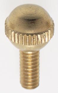 Solid Brass Thumb Screw; Burnished and Lacquered; 8/32 Ball Head; 3/8&#34; Length