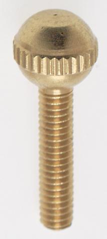 Solid Brass Thumb Screw; Burnished and Lacquered; 8/32 Ball Head; 3/4&#34; Length