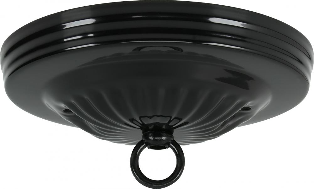 Ribbed Canopy Kit; Black Finish; 5&#34; Diameter; 7/16&#34; Center Hole; 2-8/32 Bar Holes; Includes