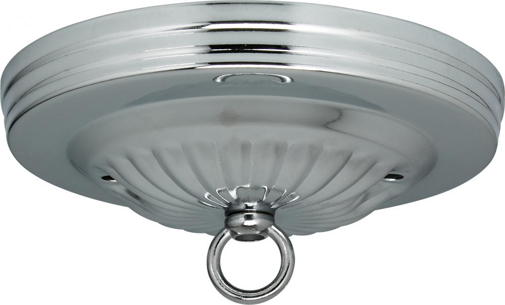 Ribbed Canopy Kit; Chrome Finish; 5&#34; Diameter; 7/16&#34; Center Hole; 2-8/32 Bar Holes; Includes