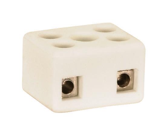 Porcelain 4 Terminal Wire Connector; 1/2&#34; Height; 7/8&#34; Length; 11/16&#34; Width; 4 AMP;