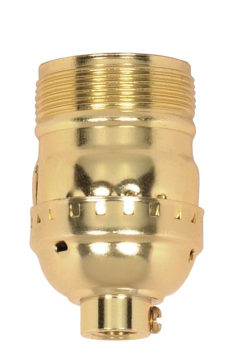 Short Keyless Socket; 1/8 IPS; Aluminum; Brite Gilt Finish; 660W; 250V; Uno Thread