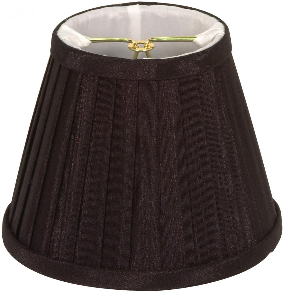 Clip On Shade; Black Folded Pleat; 3&#34; Top; 5&#34; Bottom; 4&#34; Side