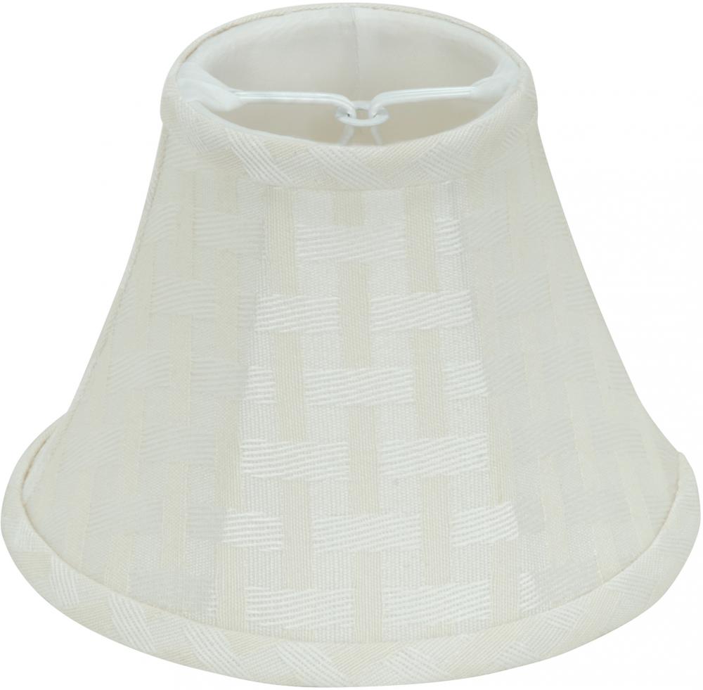 Clip On Shade; Cream Bamboo Linen; 3&#34; Top; 6&#34; Bottom; 4-1/2&#34; Side