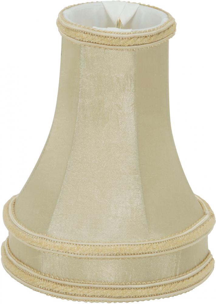 Clip On Shade; Beige Leather Look; 2-1/8&#34; Top; 4&#34; Bottom; 5-1/8&#34; Side