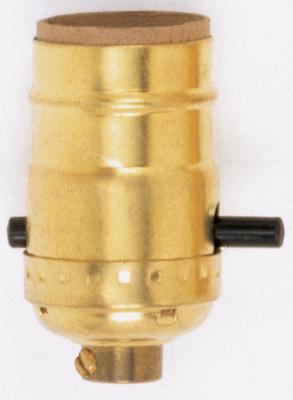 On-Off Push Thru Socket; 1/8 IPS; 3 Piece Stamped Solid Brass; Polished Nickel Finish; 660W; 250V;